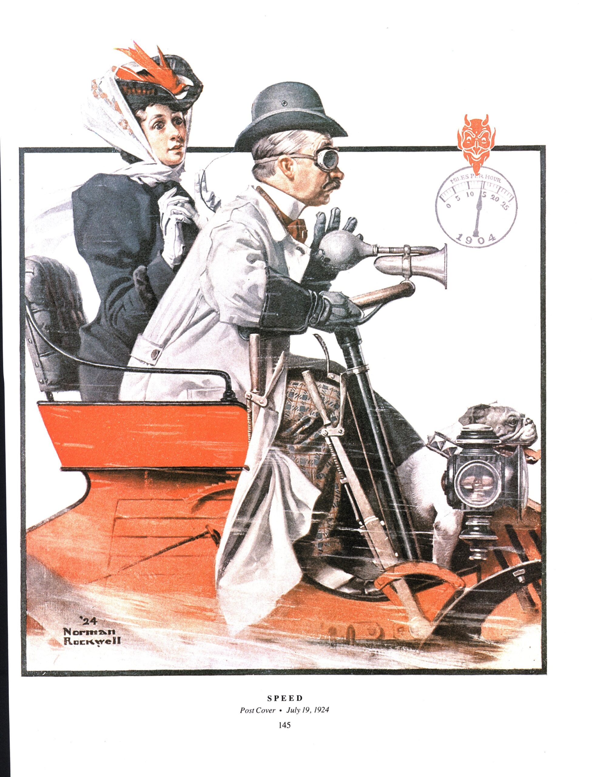 Norman Rockwell "Speed" & "The Accordionist" 2-sided vintage art book page - Image 4