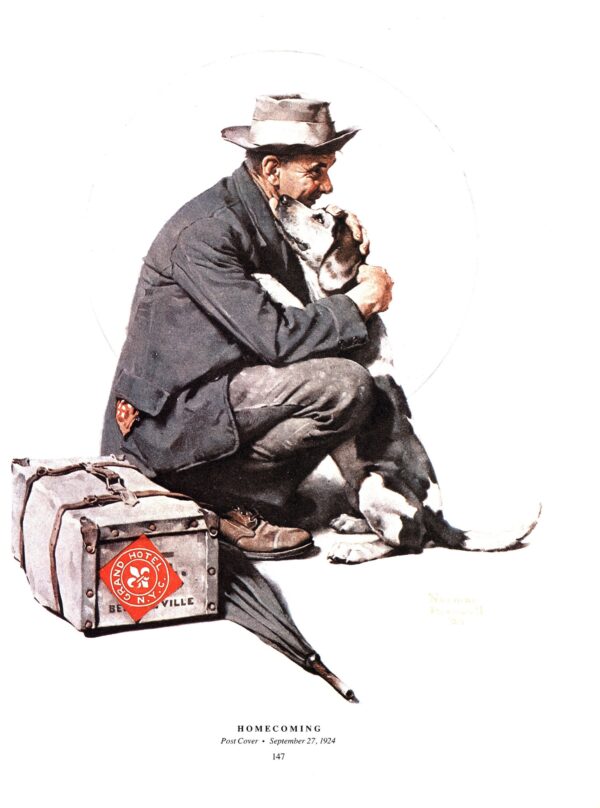Norman Rockwell "Hobo" & "Homecoming" Oversized 2-sided vintage art book page - Image 5
