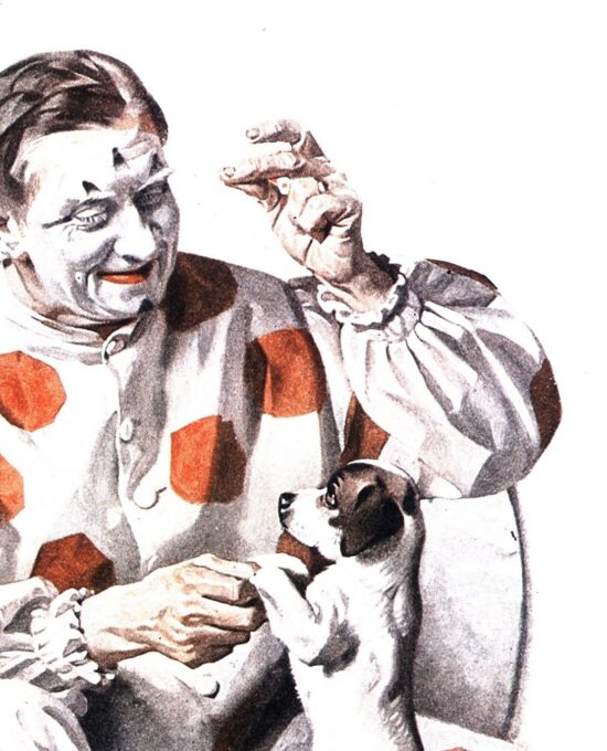 Norman Rockwell “Clown” & “The Virtuoso” Oversized 2-sided vintage art book page