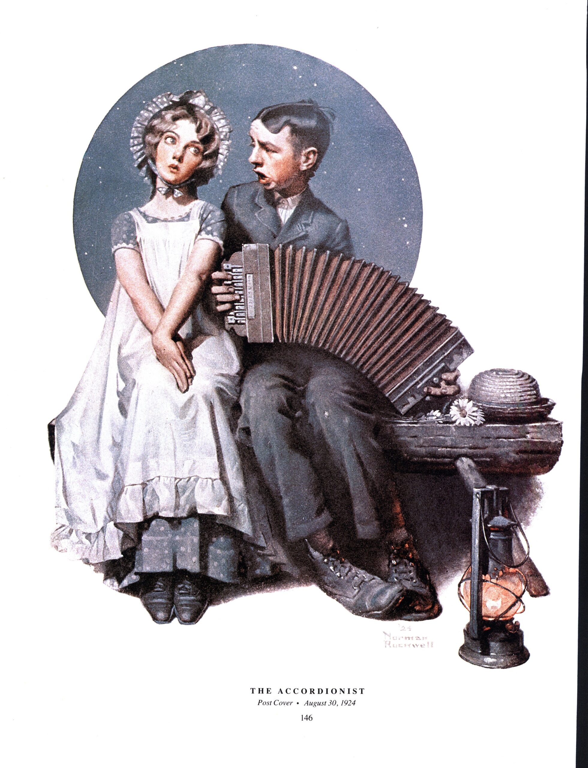Norman Rockwell "Speed" & "The Accordionist" 2-sided vintage art book page - Image 6