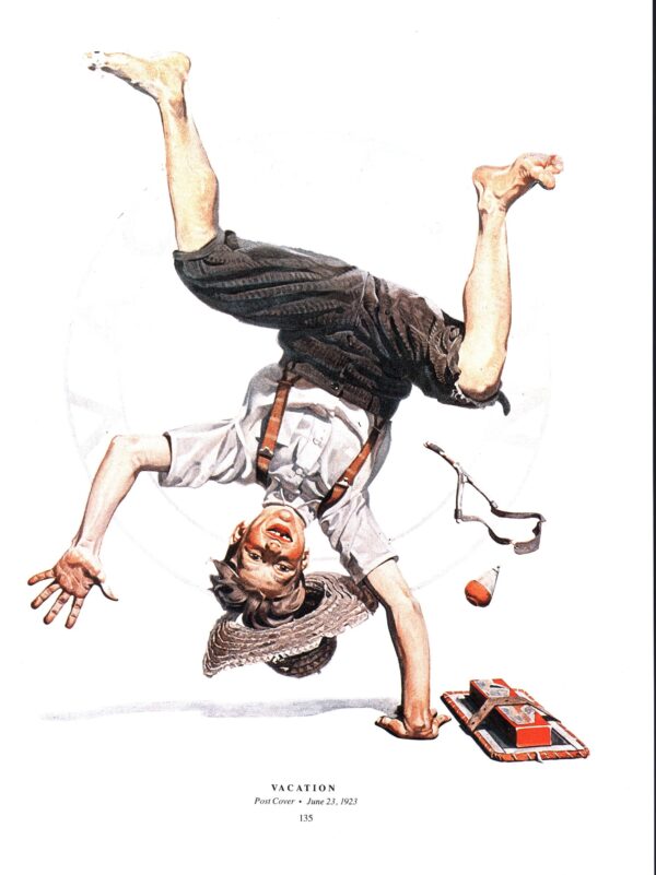 Norman Rockwell "Vacation" & "Farmer and Birds" Oversized 2-sided vintage art book page - Image 2