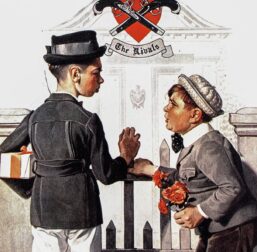 Norman Rockwell "The Rivals" Oversized vintage art book page