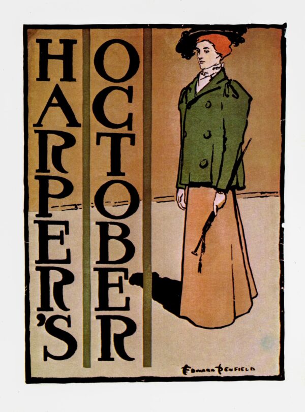 Edward Penfield "Harper's" Vintage art-book page - Image 2