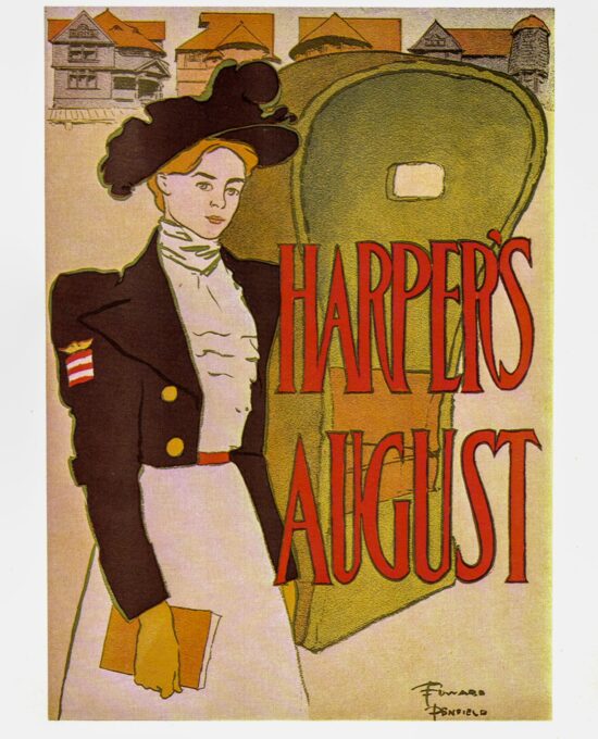 Edward Penfield “Harper’s” 1897 Vintage art-book page