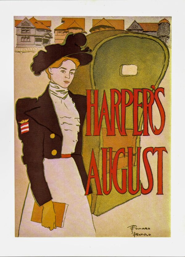 Edward Penfield "Harper's" 1897 Vintage art-book page - Image 2