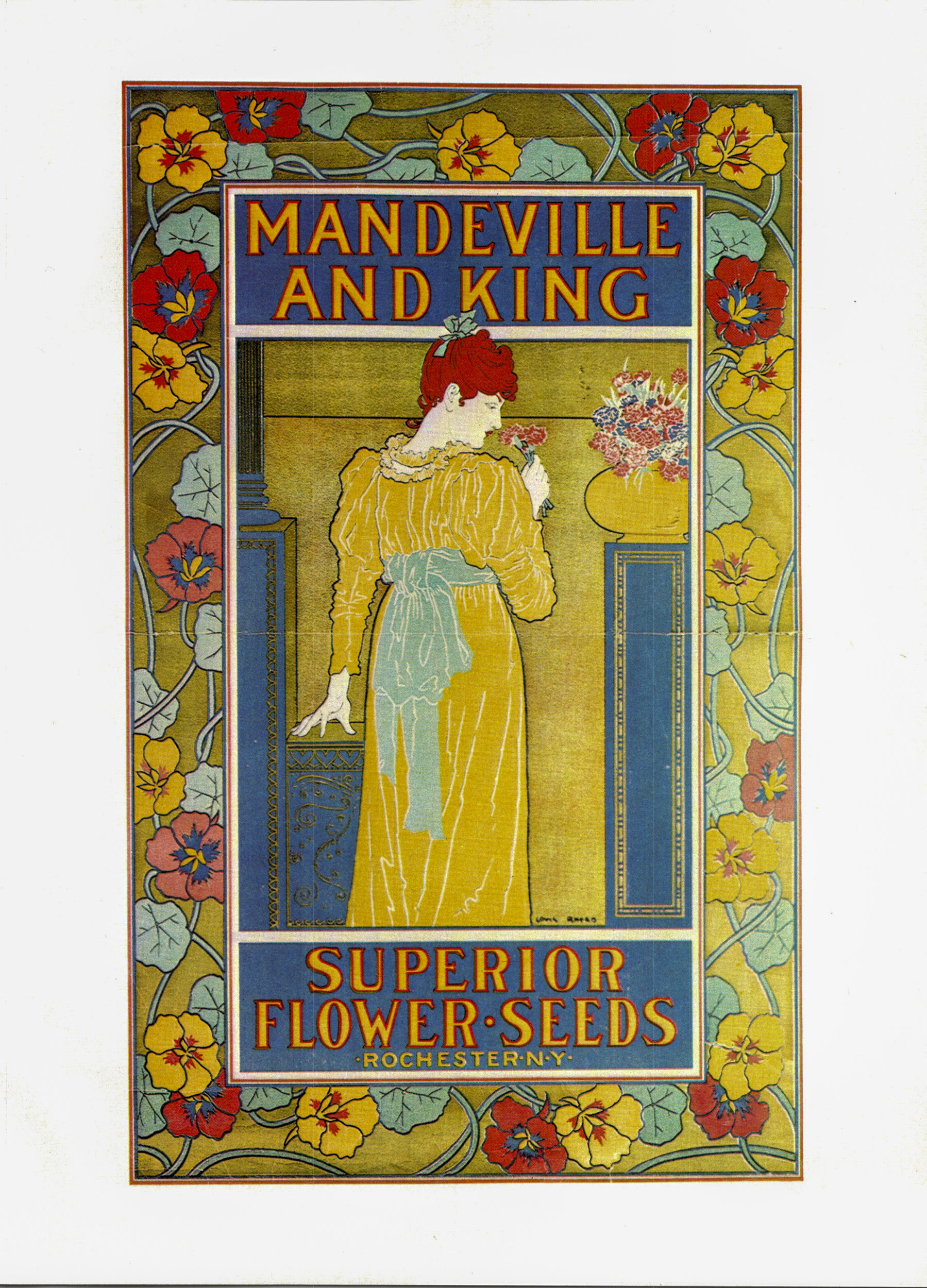 Louis Rhead "Mandeville and King Seeds" Vintage art-book page - Image 2