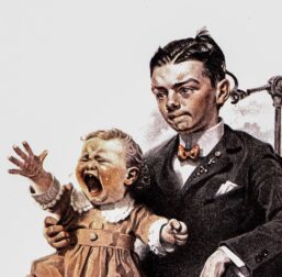 Norman Rockwell "Watch the Birdie" & "No Swimming" Oversized 2-sided vintage art book page