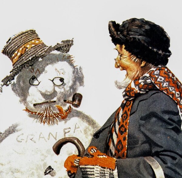 Norman Rockwell "Gramps Encounters Gramps!" & "Love Letters" Oversized 2-sided vintage art book page