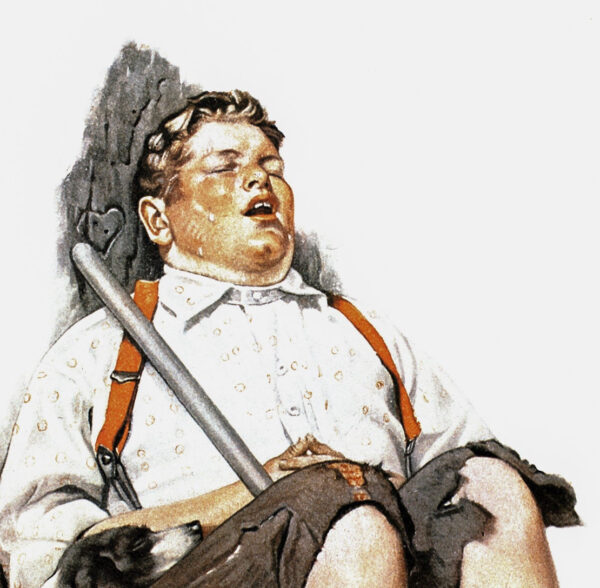 Norman Rockwell "Stolen Clothes" & "Asleep on the Job" From 1919 magazine covers 2-sided vintage art book page - Image 4