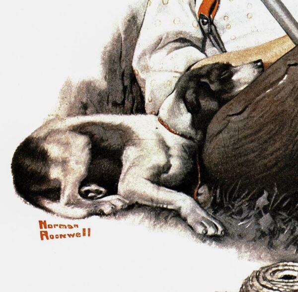 Norman Rockwell "Stolen Clothes" & "Asleep on the Job" From 1919 magazine covers 2-sided vintage art book page - Image 5