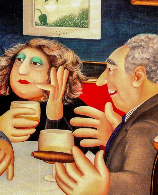 Beryl Cook “Russian Tea Room” 1985 Vintage art book page