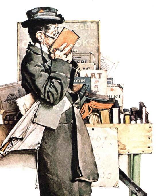 Norman Rockwell “The Bookworm” & “Contentment” Oversized 2-sided vintage art book page