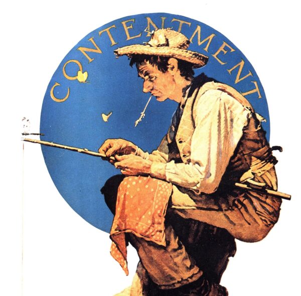 Norman Rockwell "The Bookworm" & "Contentment" Oversized 2-sided vintage art book page - Image 4