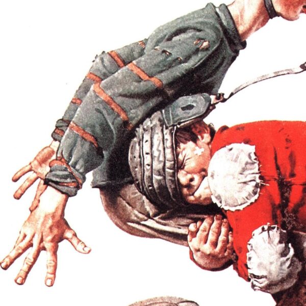 Norman Rockwell "Tackled" & "The Buggy Ride" Oversized 2-sided vintage art book page - Image 3