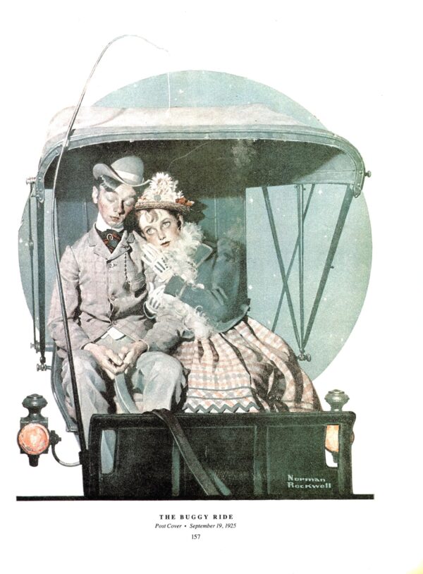 Norman Rockwell "Tackled" & "The Buggy Ride" Oversized 2-sided vintage art book page - Image 6