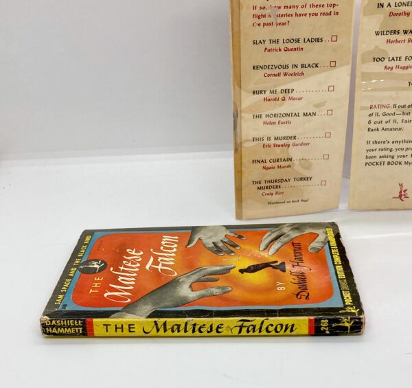 Dashiell Hammett "The Maltese Falcon" February 1945 vintage Pocket paperback in dust jacket - Image 4