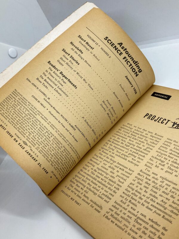 Vintage Science Fiction Pulp Magazine Astounding Science Fiction January 1958 - Image 3