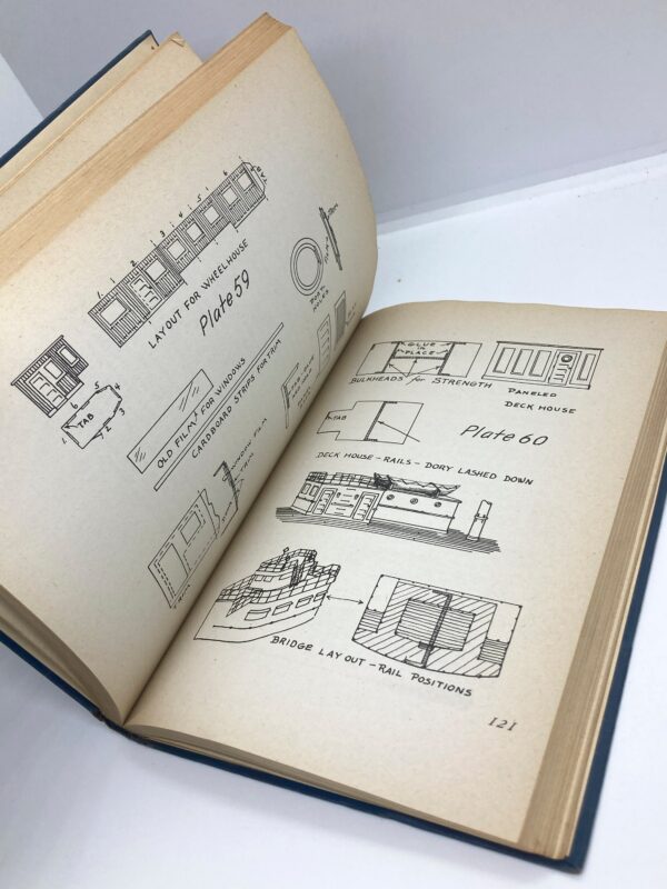 Dad Gifts Ship Model Building Gene Johnson 1943 First edition Vintage hardcover + 2 fold-out plans - Image 9