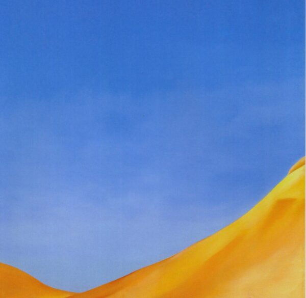 Georgia O'Keeffe print 1945 "Red Hills and Blue Sky" Original over-size vintage art book page