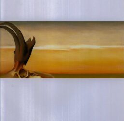Georgia O'Keeffe print 1954 "Antelope" Original over-size vintage art book page