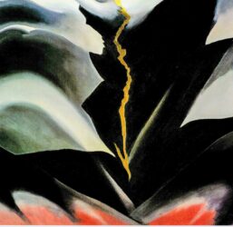 Georgia O'Keeffe print 1944 "Black Place II" Original over-size vintage art book page