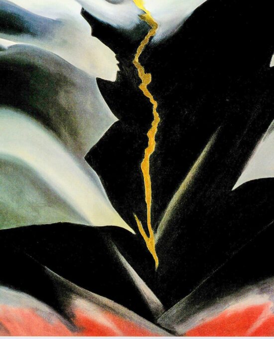 Georgia O’Keeffe print 1944 “Black Place II” Original over-size vintage art book page