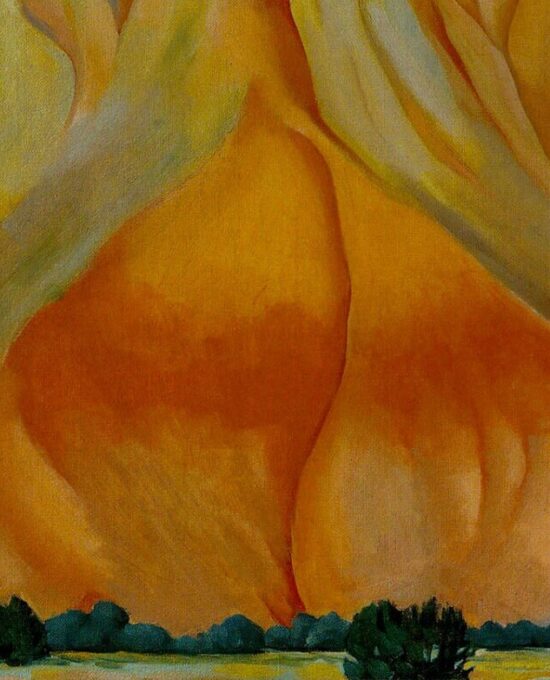 Georgia O’Keeffe print 1943 “Cliffs Beyond Abiquiu” Original over-size vintage art book page