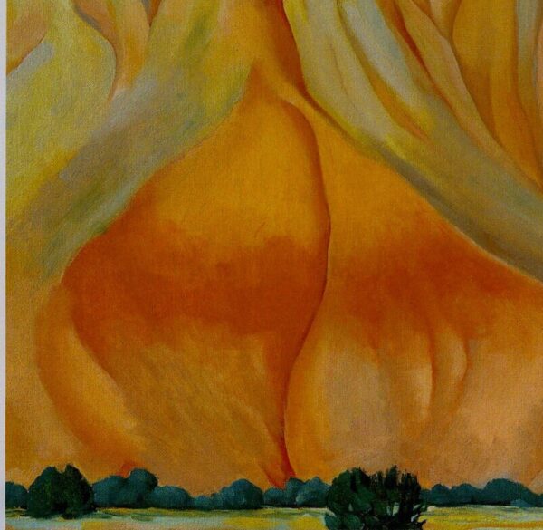 Georgia O'Keeffe print 1943 "Cliffs Beyond Abiquiu" Original over-size vintage art book page