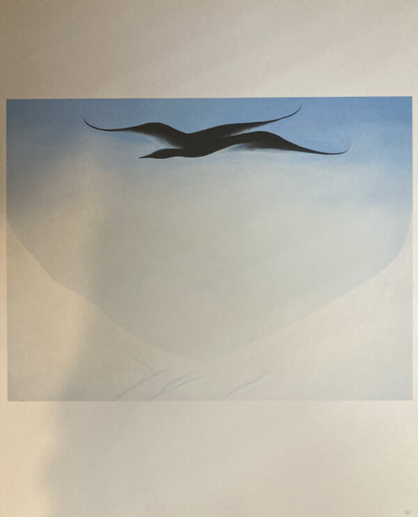 Georgia O'Keeffe print 1946 "A Black Bird with Snow-Covered Red Hills" Original over-size vintage art book page - Image 2