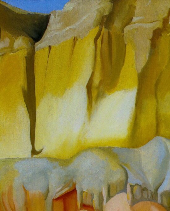 Georgia O’Keeffe print 1943 “Cliffs Beyond Abiquiu” Original over-size vintage art book page