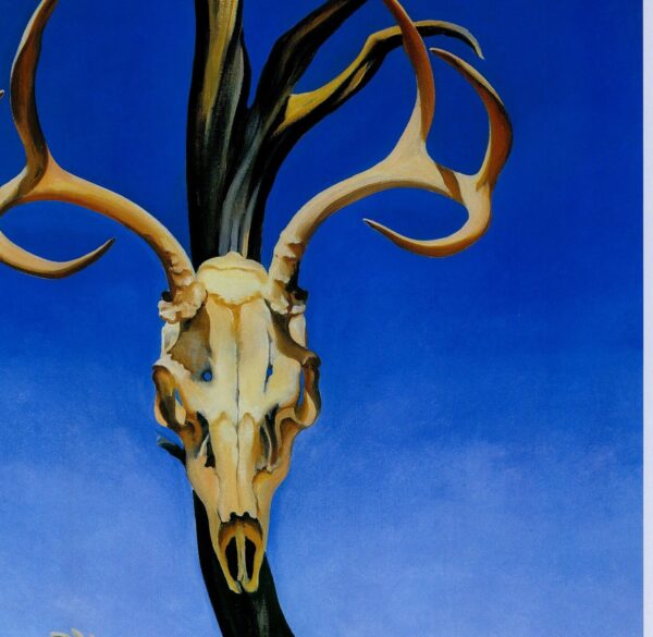 Georgia O'Keeffe print 1936 "Deer's Skull with Pedernal" Original over-size vintage art book page - Image 2