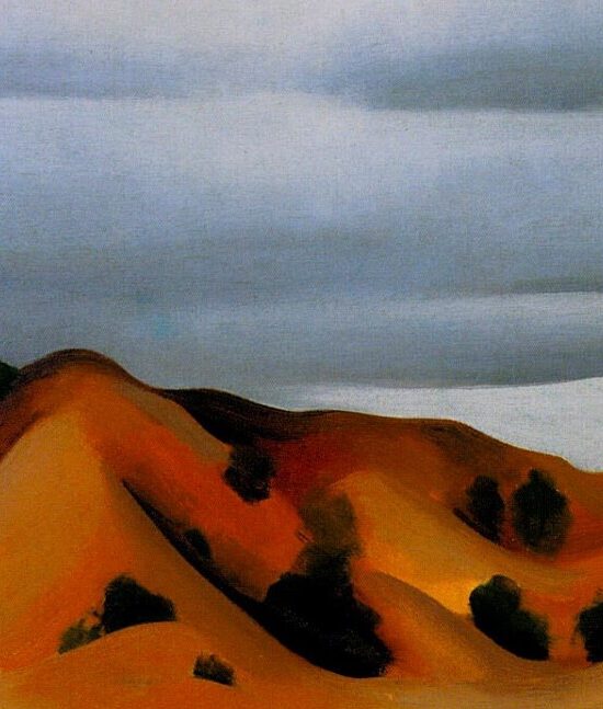 Georgia O’Keeffe print 1935 “Ram’s Head – White Hollyhock – Little Hills, New Mexico” Original over-size vintage art book page