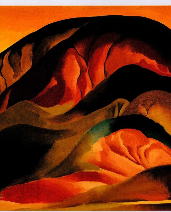 Georgia O’Keeffe print 1930 “Ruse Red Hills” Original over-size vintage art book page
