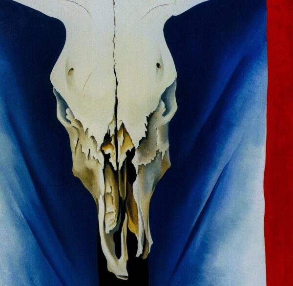 Georgia O'Keeffe print 1930 "Ruse Red Hills" Original over-size vintage art book page