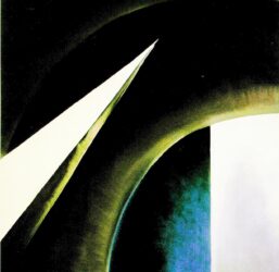 Georgia O'Keeffe print 1930 "Black, White and Blue" Original over-size vintage art book page