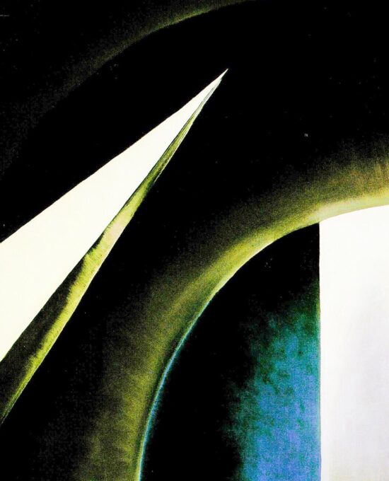 Georgia O’Keeffe print 1930 “Black, White and Blue” Original over-size vintage art book page
