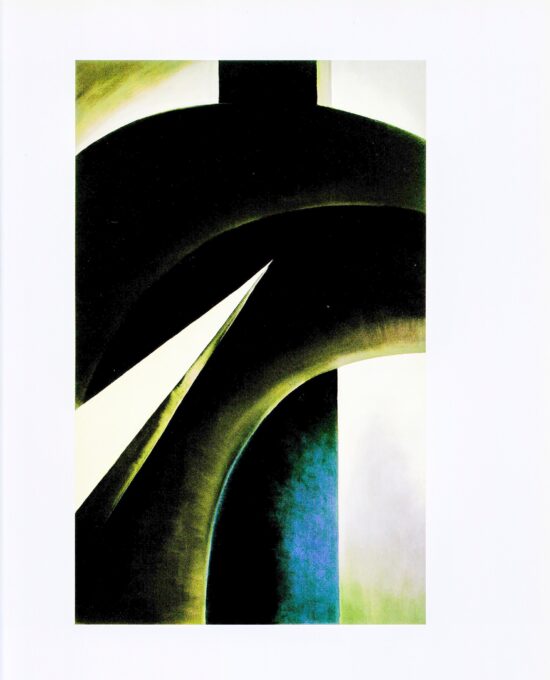 Georgia O’Keeffe print 1930 “Black, White and Blue” Original over-size vintage art book page