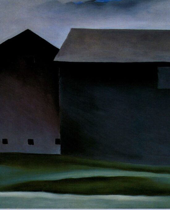 Georgia O’Keeffe print 1926 “Lake George Barns” Original over-size vintage art book page