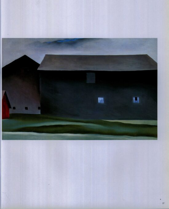 Georgia O’Keeffe print 1926 “Lake George Barns” Original over-size vintage art book page