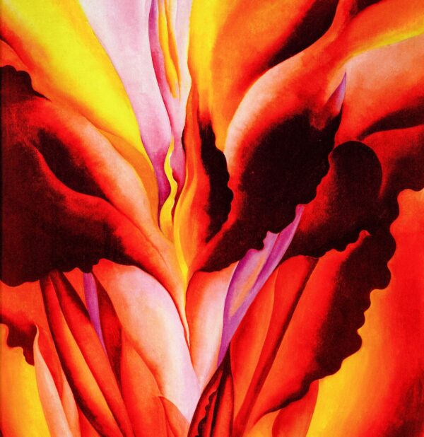 Georgia O'Keeffe print 1924 "Red Canna" Original over-size vintage art book page