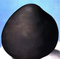 Georgia O'Keeffe print 1970 "Black Rock with Blue III" Original vintage color book page