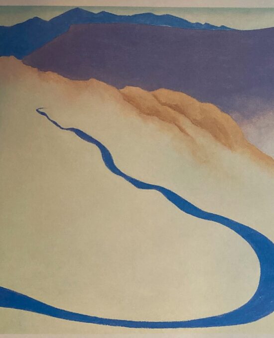 Georgia O’Keeffe print 1964 “Road Past the View II” Original over-size vintage art book page