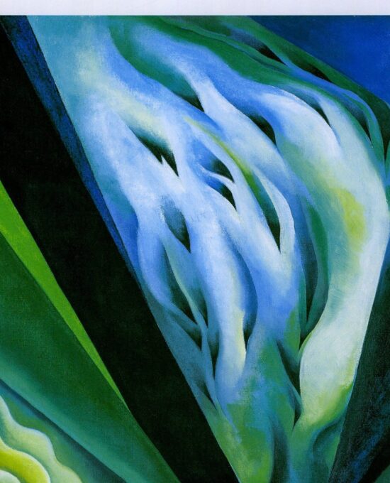 Georgia O’Keeffe print 1919 “Blue and Green Music” Original vintage art book page