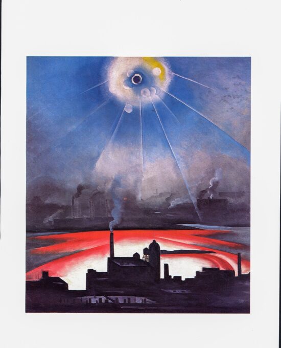 Georgia O’Keeffe print 1927 “East River from the Shelton”  10 1/4″ x 14″ vintage book plate  Ready to frame