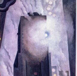 Georgia O'Keeffe "The Shelton with Sunspots" from 1926 Vintage book plate  Ready to frame