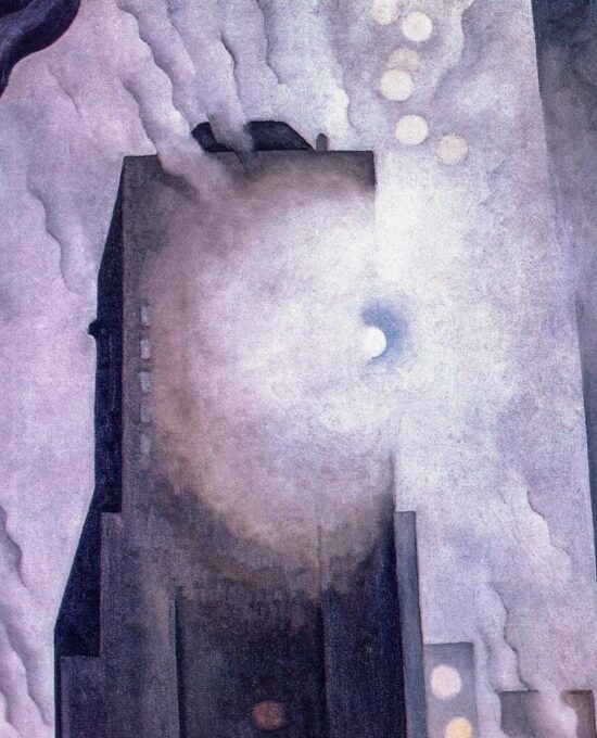 Georgia O’Keeffe “The Shelton with Sunspots” from 1926 Vintage book plate  Ready to frame
