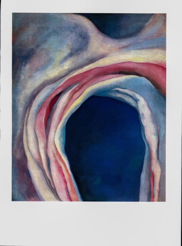 Georgia O'Keeffe print 1917 "Music - Pink and Blue I"  10 1/4" x 14" vintage book page