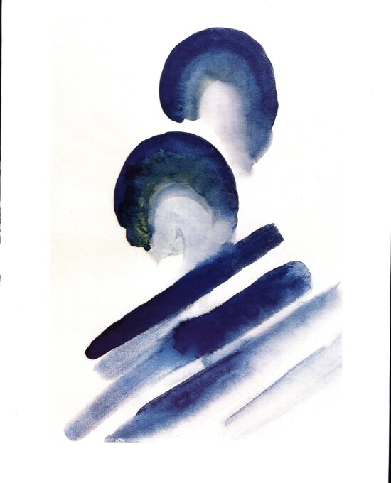 Georgia O’Keeffe print 1916 “Blue II”  10 1/4″ x 14″ vintage book plate  Ready to frame