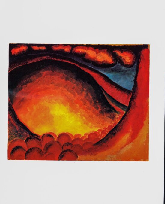Georgia O’Keeffe print 1916 “Painting No. 21 (Palo Duro Canyon)”  10 1/4″ x 14″ vintage art book page
