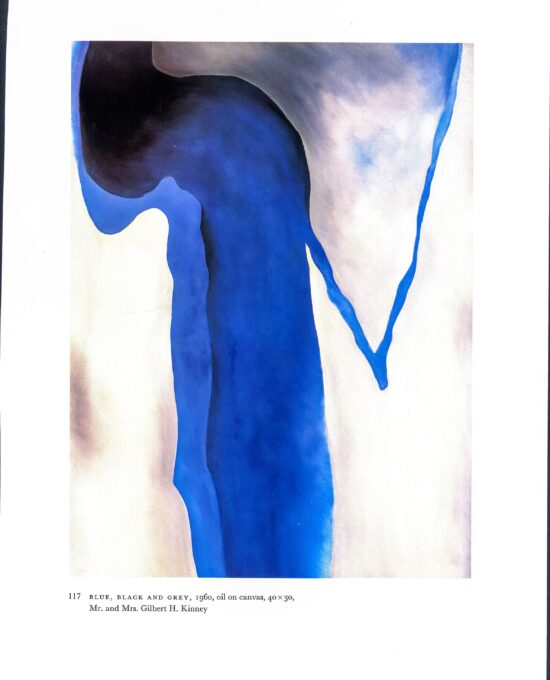 Georgia O’Keeffe “Blue, Black and Grey / Sky Above Clouds III” 1960/1963 Two-sided vintage art book page